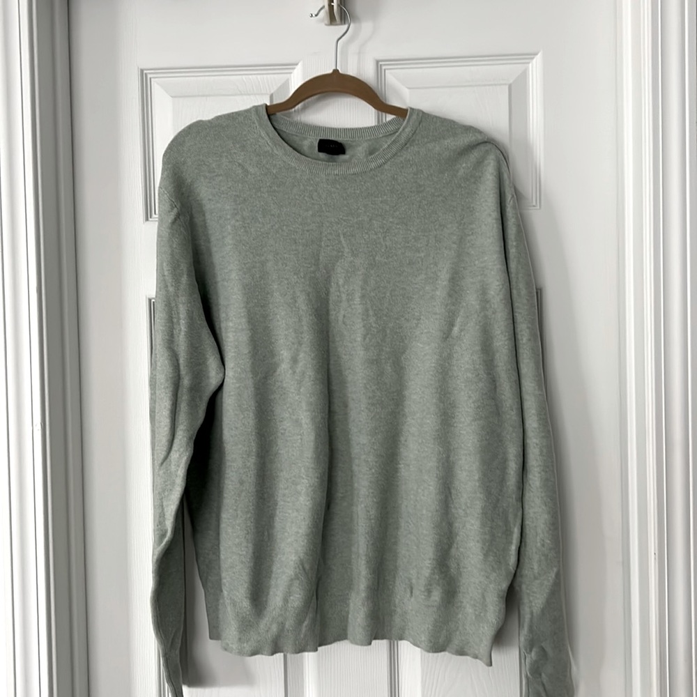 J. Crew Men's Crewneck Sweater in Light Gray